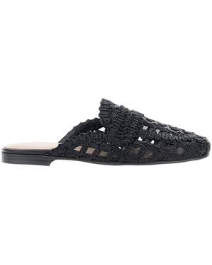 Twinset Mule With Fabric Upper And Rubber Sole For Polyester Flat Shoes - Black