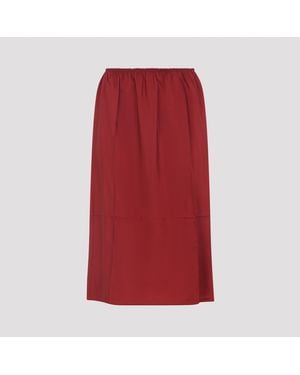 Carven Pull On Skirt Silk - Red