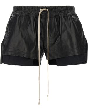 Rick Owens Lamb Leather Bermuda Shorts - Black
