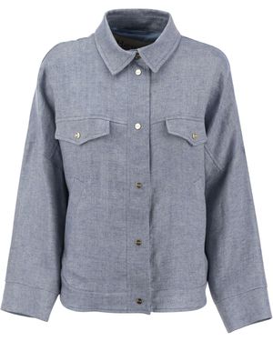 【関税&送料込み】Herno Crochet-Effect Shirt-Cut Jacket Herno Crochet-Effect Shirt-Cut Jacket in White | Lyst