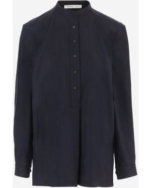Carven Wool Sweater Half-Placket - Blue