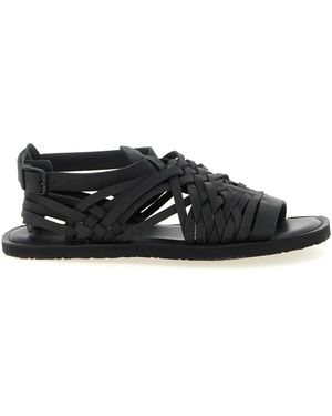 Yohji Yamamoto Braided Leather Sandals - Black