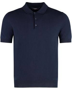 K-Way Pleyne Knitted Cotton Polo Shirt - Blue