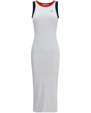 Fiorucci Midi Dress Ribbed Cotton - White