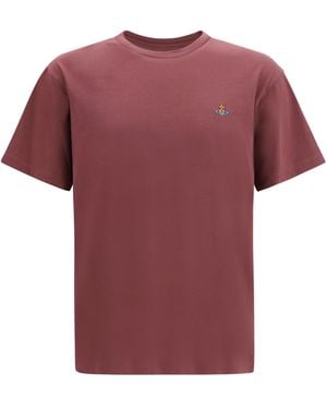 Vivienne Westwood Classic Orb T-Shirt Cotton T-Shirts - Red