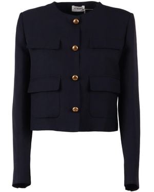 P.A.R.O.S.H. P.A.R.O..H. Jacket Viscose Linen - Blue