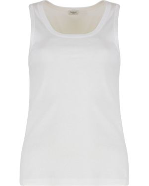 Saint Laurent Cotton Tank Top - White