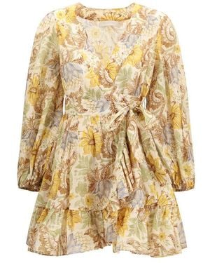 Zimmermann Bicolour Cotton Casual Dress - Natural