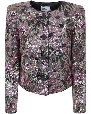 Self-Portrait Floral Sequin Jacket - Multicolour
