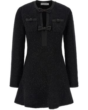 Self-Portrait Sequin Knit Mini Dress - Black