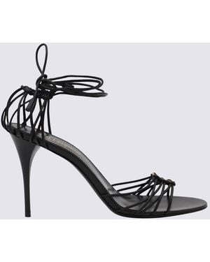 Saint Laurent Leather Babylone 90 Sandals - Black