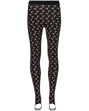 Marine Serre Leggings Polyamide Elastane Pants - Black