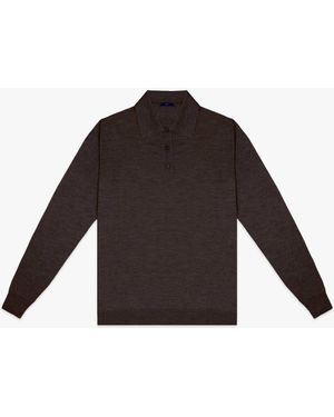 Larusmiani Long Sleeve Polo Coppa Europa Jumper - Brown