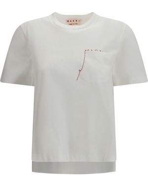 Marni Embroidered Logo T-Shirt - Grey