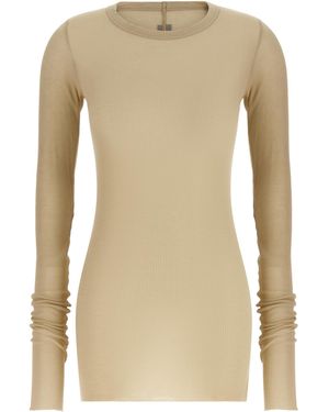 Rick Owens Viscose Long Sleeve T-Shirt - Natural