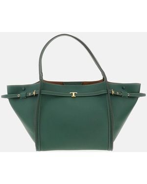Tod's Medium Leather Shopping Bag - Green