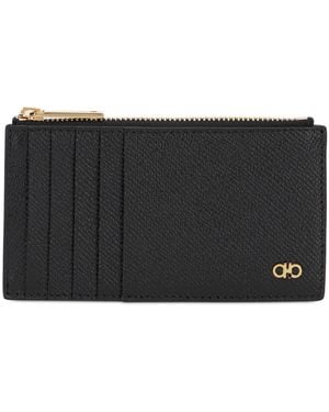 Ferragamo Card Holder Gancini Calfskin Wallets & Cardholders - Black
