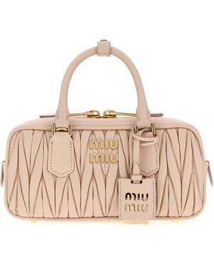 Miu Miu Powder Leather Arcadie Handbag - Pink