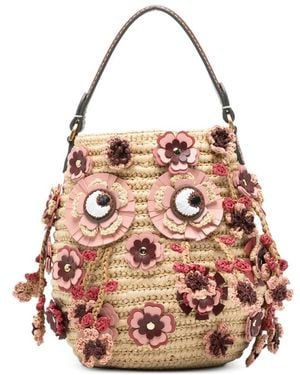 Anya Hindmarch Mini Raffia Bag - Pink