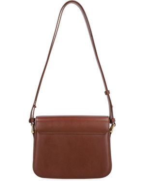 A.P.C. Grace Leather Crossbody Bag Cowhide Shoulder - Brown
