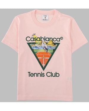 CASABLANCA T-Shirt Pyramid Abduction Cotton T-Shirts - Pink