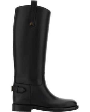 Burberry Burberry Leather Knee-High Boot - Black