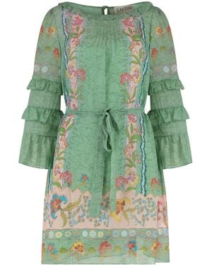 Saloni Printed Dress - Green
