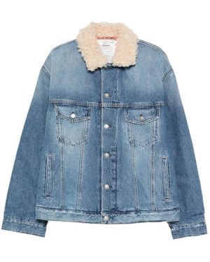 Acne Studios Button Fastening Shearling Collar Outerwear Cotton: 100. Jacket - Blue