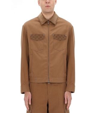 Gucci Jacket With Zipper And Collar - Brown