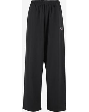 Balenciaga Cotton Blend Sweatpants - Blue