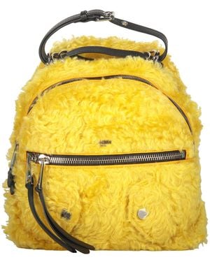 Moschino Mohair Blend Backpack - Yellow