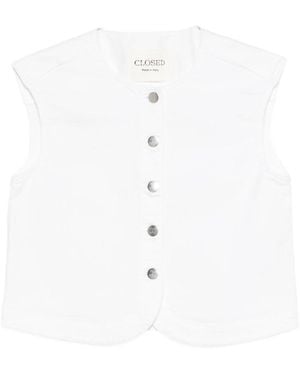 Closed Denim Cotton Vest - White