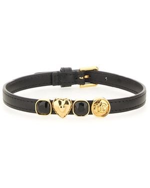 Dolce & Gabbana Dolce & Gabbana Leather Choker Necklace - Black