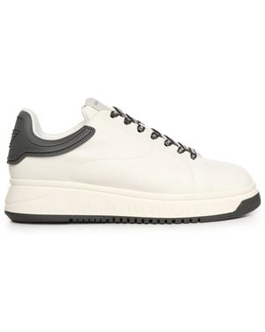 Emporio Armani Trainers Cowskin - White