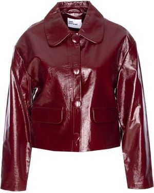 Self-Portrait Leather Jacket - Red