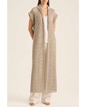 Brunello Cucinelli Linen Silk Openwork Jumper - Natural