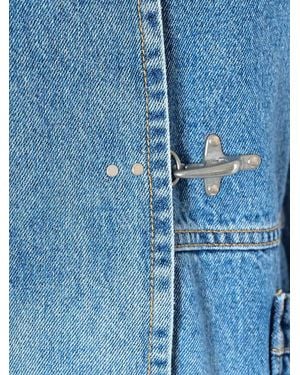 Fay Mini 3 Ganci Denim Coat Cotton Heavy Jacket - Blue