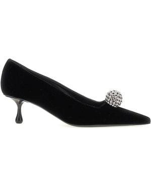 Jimmy Choo Orb 50 Velvet Court Shoes - Black