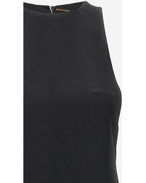 Saint Laurent Viscose Blend Long Dress Acetate - Black
