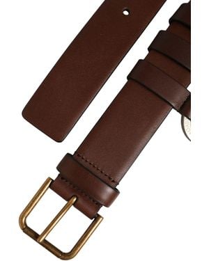Dolce & Gabbana Leather Buckle Carabine Belt Calf - Brown