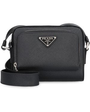 Prada Messenger Bag Saffiano Calfskin Leather - Black
