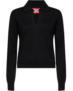 DIESEL Silk And Cotton Knit M-Lilli Polo Shirt - Black