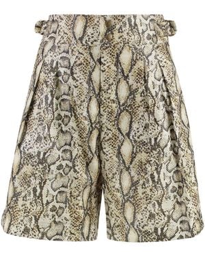 Isabel Marant Bermuda Shorts Felize Snake Print Viscose - Multicolour
