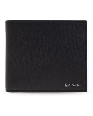 Paul Smith Leather Wallet With Logo - Black