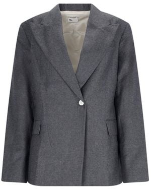 Sibel Saral Virgin Wool Peak Lapel Blazer - Grey