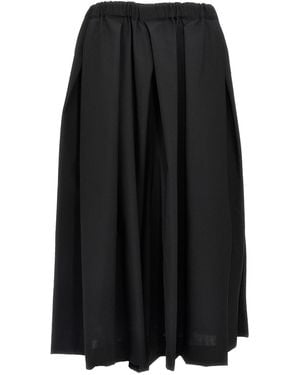 Comme des Garçons Wool Wide-Leg Pants - Black