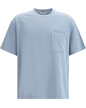 Marni Cotton Jersey T-Shirt With Chest Pocket T-Shirts - Blue