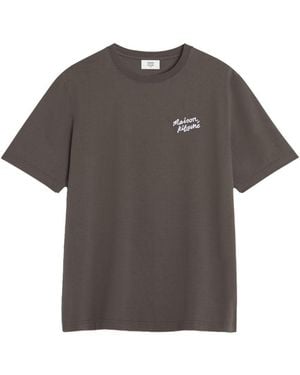 Maison Kitsuné Handwriting Cotton T-Shirt - Gray