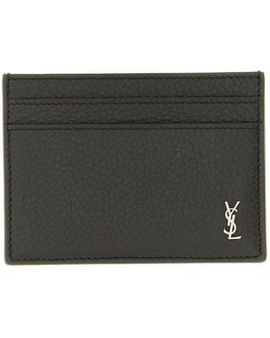 Saint Laurent 'Tiny Cassandre' Card Holder - Black