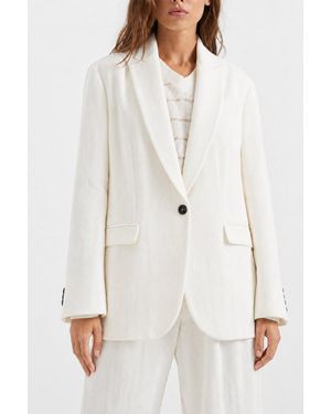 Brunello Cucinelli Linen Blend Jacket - White